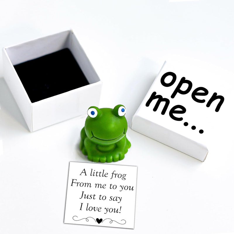 WENGIFT I Love You Frog Gift Desk Buddy Cute little Frog Pocket Hug Frog Lover Best Friend Gift - Image 1